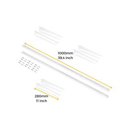 Emuca Kit de pour 3 étagères avec consoles et supports muraux Jagmet, longueur 280mm, Acier, Peint en blanc