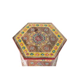 GINER Y COLOMER Tabouret en Bois de Mango Multicolore Peint à la Main - Tasse Épaisseur 1,6cm, Idéal comme Siège Supplémentaire, Table d'Appoint ou Décoration