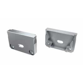 Bouchon de Fin de Profil SILEDA en Aluminium Blanc avec Trou