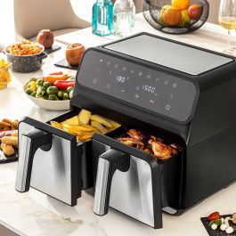 Friteuse à Air InnovaGoods Fryinn Double 8000 Noir 3400 W 8 L Acier inoxydable