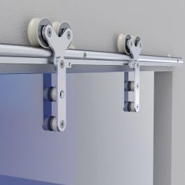 HERRAJES ALK Kit Quincaillerie pour Porte en Verre Venus 22 Chrome et Noir, pour Verre de 8-12mm