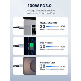 Câble USB vers Lightning Ugreen 70427 Noir Argenté 1 m