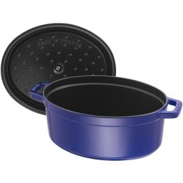 Staub La Cocotte 29cm oval dunkelblau. Gusseisen