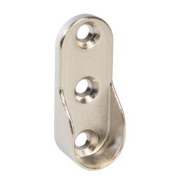 HERRAJES ALK Support de Tube Ovale 15mm Finition Nickel pour Armoire
