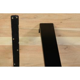 GINER Y COLOMER Table de salle à manger en bois d'acacia naturel avec pieds en fer noir - Dimensions : 180 x 90 x 76 cm - Requiert un assemblage