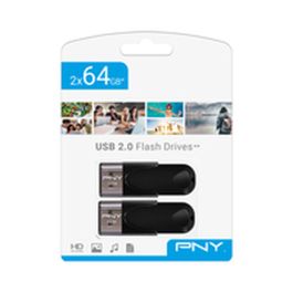 Clé USB PNY FD64GATT4X2-EF Noir 64 GB (2 Unités)