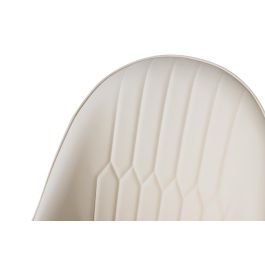 GINER Y COLOMER Lot de 4 chaises de salle à manger avec dossier rembourré en cuir PU beige et pieds en acier tubulaire noir mat, design moderne et élégant