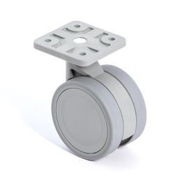 STAMPMATIC Roue Pivotante Vega Ø60 Caoutchouc Gris Avec Plaque Sans Frein Stampmatic