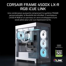 Boitier PC - CORSAIR - FRAME 4500X LX-R RGB Tempered Glass Mid-Tower - 2 radiateurs - Blanc