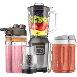 Sencor SBL 7570SS Blender Smoothie - 800 W - Argent - Avec bouteilles Tritan sans BPA, moulin et 6 lames inox - 2 programmes préréglés