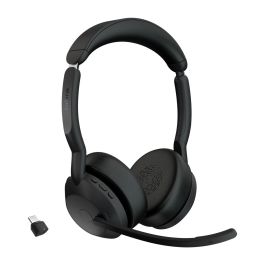 Jabra Evolve2 55 Link380c UC Stereo Casque Sans Fil pour Bureau et Centre d'Appels, Noir