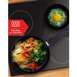 Batterie de cuisine - Tous feux dont induction - ARTHUR MARTIN - AM2991 - Aluminium revetement anti-adhésif - 10 pieces - Prune