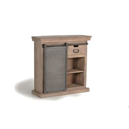 GINER Y COLOMER Console industrielle en bois de manguier avec 2 tiroirs et 1 porte coulissante, pattes métal, finition naturelle - Dimensions du caisson : 66 cm Precio: 683.988. SKU: B1HFZ79FBR