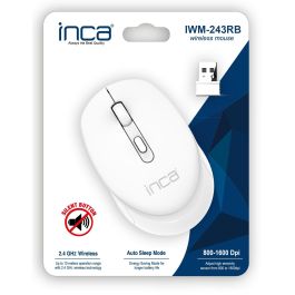 INCA Maus IWM-243RB 1600 DPI,CANDY DESIGN Weiß, 2,4GHz
