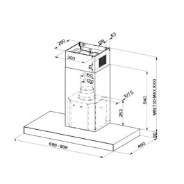 Hotte standard Mepamsa Stilo 70 288 W 690 m3/h 70 cm Acier
