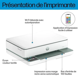 HP Envy 6130e - Imprimante jet d'encre couleur tout-en-un avec copieur, scanner et impression recto verso - 3 mois Instant Ink inclus avec HP+