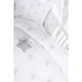 Roba - Little Stars - Matelas à langer 85 x 75 cm - Blanc étoiles grises - Polyester et coton