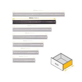 Emuca Lot de 5 jeux de Coulisses pour tiroirs, roulement à billes, hauteur 45mm, profondeur 500mm, sortie totale, Noir