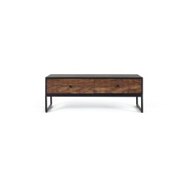 GINER Y COLOMER Table basse en bois de palissandre et manguier avec pieds en métal, 2 tiroirs, 110x60x40 cm, marron et noir Precio: 647.988. SKU: B1BT9H8YZ8