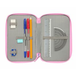 Pochette à crayons triple Stitch Bleu 12,5 x 19,5 x 5,5 cm 37 Pièces