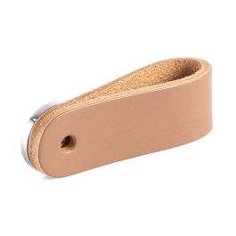 VIEFE Tirador Colgante Piel Modelo Flexa 22X70 Acabado Beige - Negro Dist. Agujero 22X70