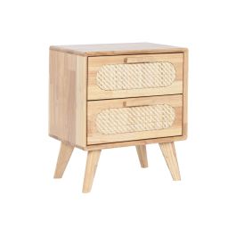 Table de Nuit Home ESPRIT Bois Métal Rotin 40 x 30 x 48 cm