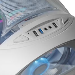 Boîtier ATX semi-tour Mars Gaming MCCYLONW Blanc