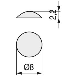 HERRAJES ALK Larmes adhésives en caoutchouc EVA 8x2,2 Transparente (1.500U)