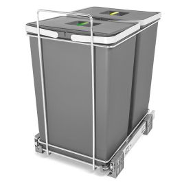 HERRAJES ALK Poubelle Ecofil 2x24L Antracite Conteneurs Tiroir Extractible