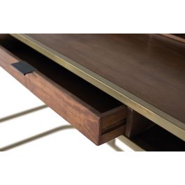 GINER Y COLOMER Bureau en bois de manguier et structure métallique dorée - 126x39 cm - Écritorio Fabricado A Mano En Madera de Mango y Estructura Dorada