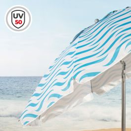 Parasol de plage Aktive Bleu Ø 220 cm 220 x 200 x 220 cm (6 Unités)