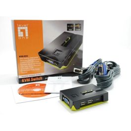 Level One KVM-0222 KVM Switch USB 2 ports Noir Vert Résolution 2048 x 1536 Pixels Compatible Windows Mac