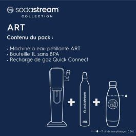 Machine a soda et eau pétillante - SODASTREAM - ART - 1 bouteille compatible lave-vaiselle - 1 recharge de gaz 60 L - Noir