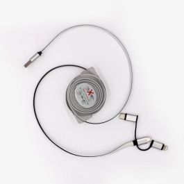 Enrouleur de câble USB - GAO - 3-en-1, 2m, charge rapide