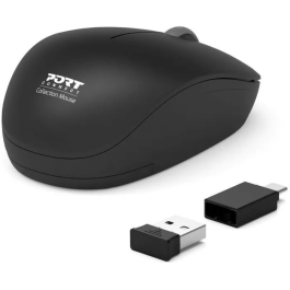 PORT Designs 900540 - Souris sans fil Collection II 2.4 GHz, Design ultra-compact et silencieux, Graphite Noir