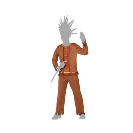 Déguisement Indien Enfant 10-12 Ans - Costume Western avec Pantalon et Casaque pour Fête et Carnaval - Marron et Détails