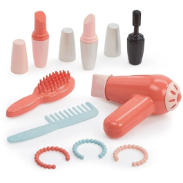 Ecoiffier Coiffeuse d'imitation pour fille et garçon - Ma première coiffeuse - 11 accessoires dont maquillage, sèche-cheveux, peigne - Jouet enfant 12 à 36 mois