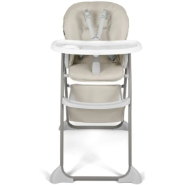 Hauck Sit N Fold Chaise Haute Pliable Beige de 6 mois à 15 kg avec Harnais 5 Points, Plateau Repas XL et Panier de Rangement