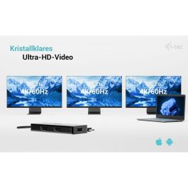 Hub USB i-Tec C31TRIPLE4KHDMIPD Noir