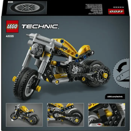 LEGO Technic 42225 - Moto de Construction Jaune - Jouet STEM avec Moteur 3 Pistons et Direction - Idée Cadeau pour Enfant