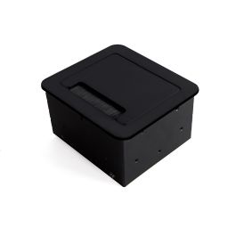 Emuca Multiconnecteur Atom 14 pour bureau, EU, Peint en noir, Acier et Plastique et Aluminium.