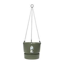Elho Pot suspendu Greenville 24 - Vert feuille - Extérieur - Ø 23.9 x H 20.3 cm
