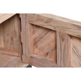GINER Y COLOMER Meuble TV en bois d'acacia avec pattes en métal laqué, 2 portes et 1 tiroir, finition naturelle, meuble artisanal