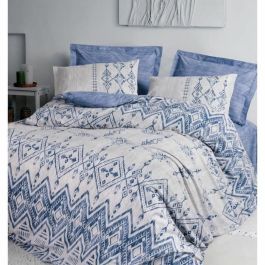Parure de lit Housse de couette 220x240 cm + 2 taies d'oreiller 60x60 cm 100% Coton Bleu ASI8684283035236