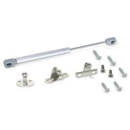 Emuca Lot de 10 pistons pour portes Relevable H, 5kg, course 100mm, avec loquets, acier et plastique, gris métallisé