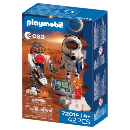 Playmobil 72014 Figurine Astronaute de l'ESA avec Robot Jouet, Thème Espace, 42 Pièces, pour Enfants Dès 4 Ans