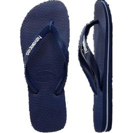 Tongs pour Homme Havaianas Logo Filete Bleu