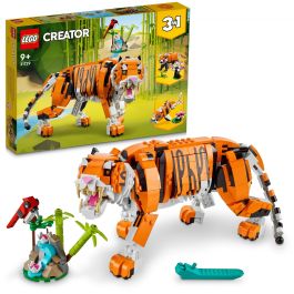LEGO Creator 3-en-1 Su Majestad el Tigre 31129 Jouet Animal Tigre Panda Poisson pour Garçon et Fille dès 9 Ans