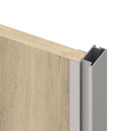 Emuca Kit de quincaillerie pour Placard 81 2-coulissants et fermeture souple, profil aigu, épaisseur 16mm, panneaux non inclus, Anodisé mat