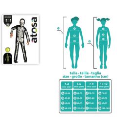 Costume Enfant Squelette Fluorescent avec Masque - Effet Luminescent - Taille 5-6 Ans - Noir Polyester - Thème Halloween